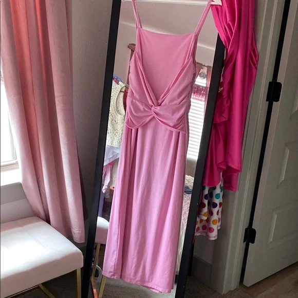 Pink Sleeveless Midi Dress - Picture 1 of 5